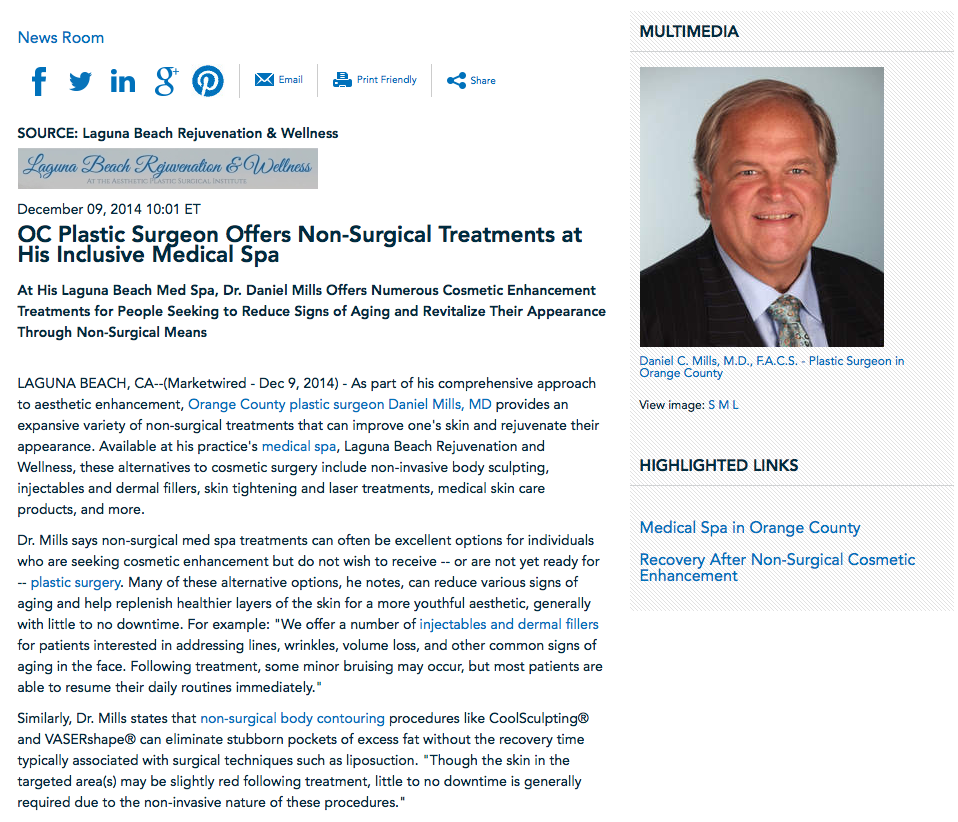 OC Plastic Surgeon Offers NonSurgical Treatments at His